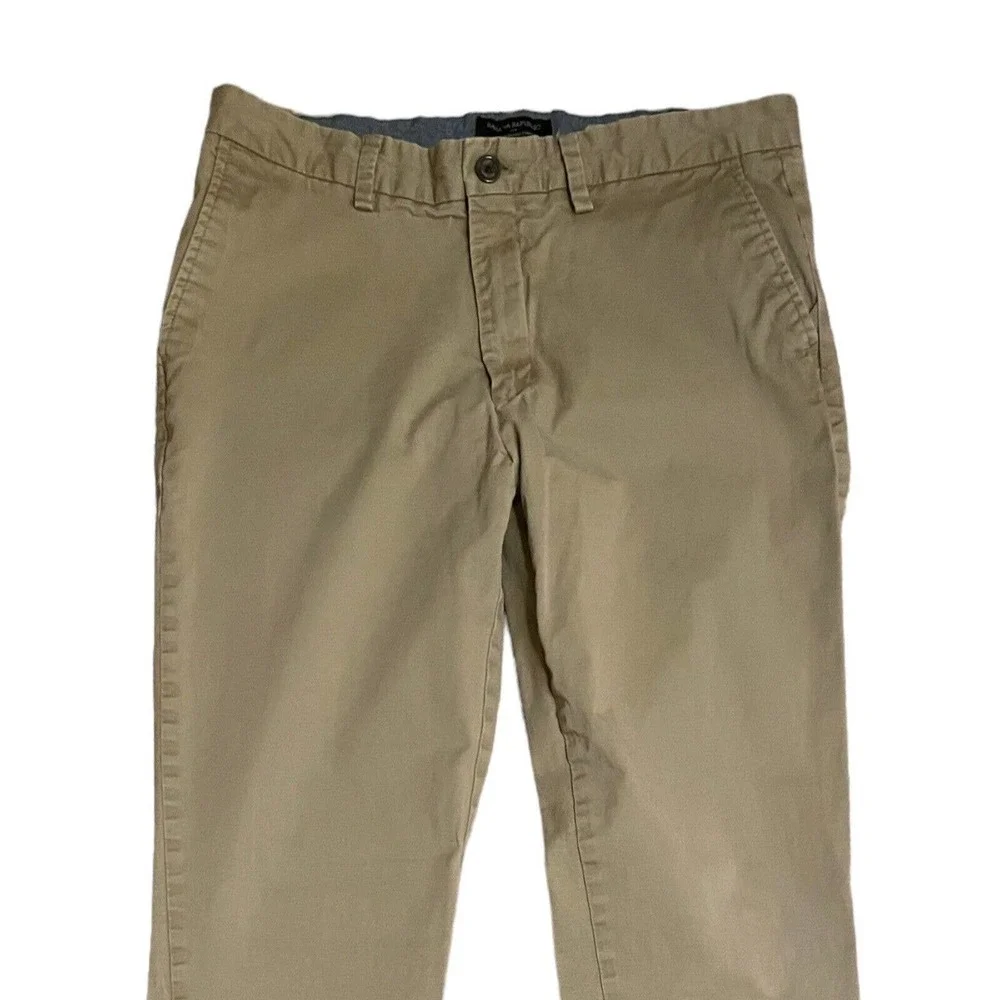 Banana Republic Fulton Skinny Chino Pants Mens Size 33x31.5 Khaki Flat Front